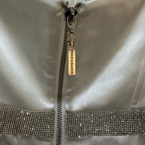 Bronx and Banco NWOT Lana Bridal White Rhinestone Corset Wrap Dress Sz M 4-6 - Picture 11 of 17